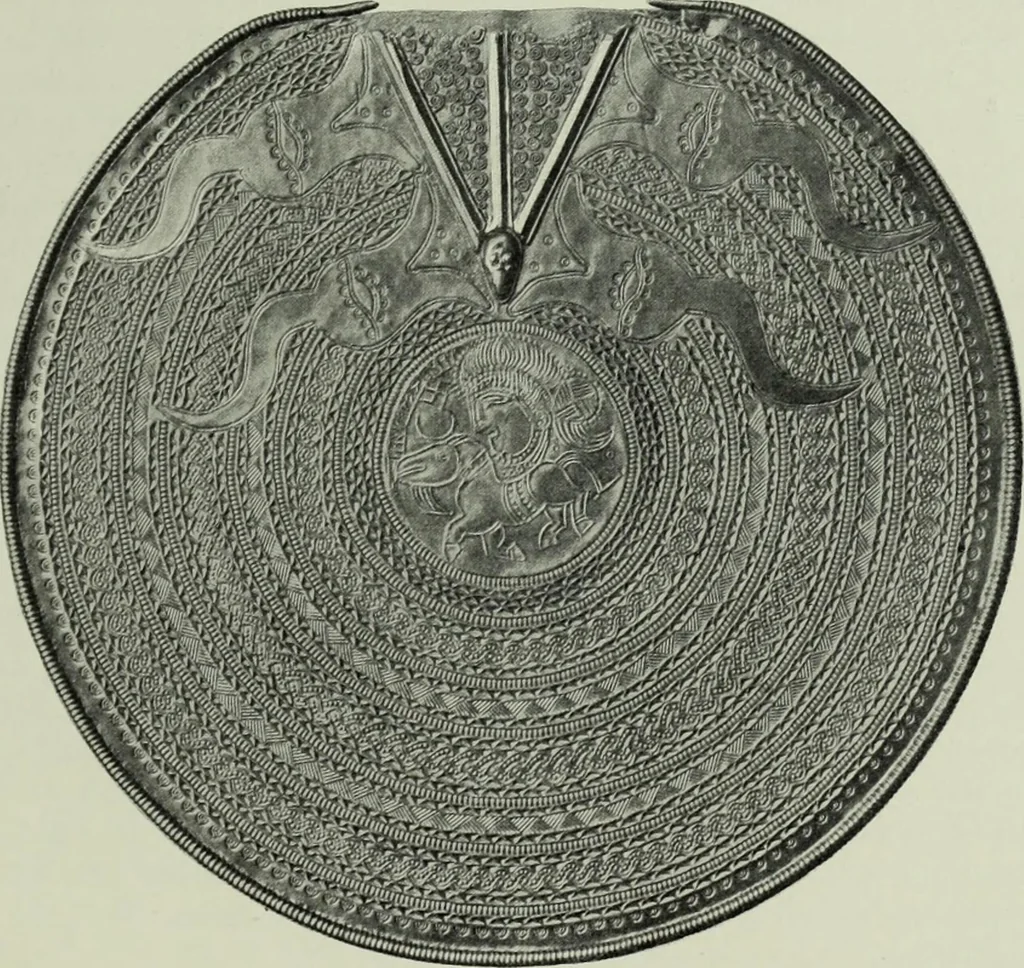 An illustration from Die altgermanische thierornamentik; typologische studie über germanische metallgegenstände aus dem IV. bis IX. jahrhundert, nebst einer studie über irische ornamentik, 1904, leaf 236