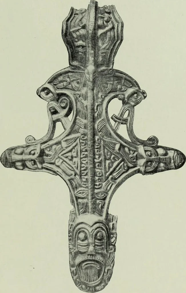An illustration from Die altgermanische thierornamentik; typologische studie über germanische metallgegenstände aus dem IV. bis IX. jahrhundert, nebst einer studie über irische ornamentik, 1904, leaf 248