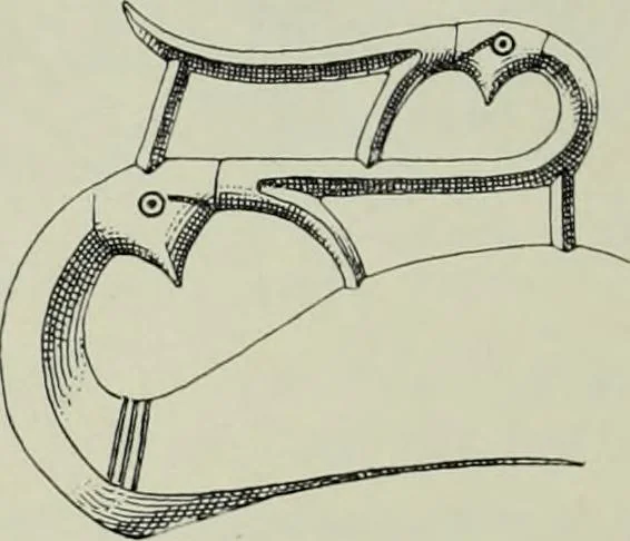 An illustration from Die altgermanische thierornamentik; typologische studie über germanische metallgegenstände aus dem IV. bis IX. jahrhundert, nebst einer studie über irische ornamentik, 1904, leaf 271