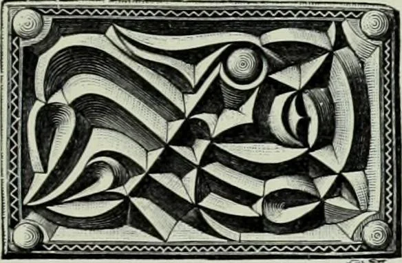 An illustration from Die altgermanische thierornamentik; typologische studie über germanische metallgegenstände aus dem IV. bis IX. jahrhundert, nebst einer studie über irische ornamentik, 1904, leaf 272