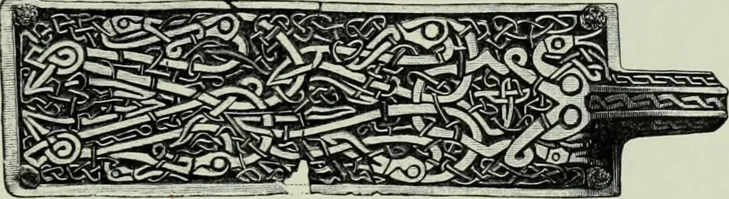 An illustration from Die altgermanische thierornamentik; typologische studie über germanische metallgegenstände aus dem IV. bis IX. jahrhundert, nebst einer studie über irische ornamentik, 1904, leaf 276