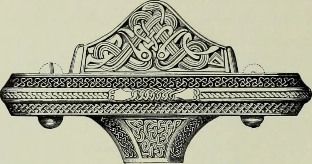 An illustration from Die altgermanische thierornamentik; typologische studie über germanische metallgegenstände aus dem IV. bis IX. jahrhundert, nebst einer studie über irische ornamentik, 1904, leaf 279