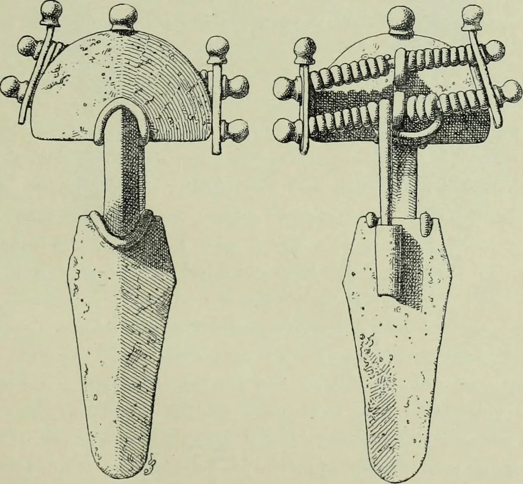 An illustration from Die altgermanische thierornamentik; typologische studie über germanische metallgegenstände aus dem IV. bis IX. jahrhundert, nebst einer studie über irische ornamentik, 1904, leaf 28