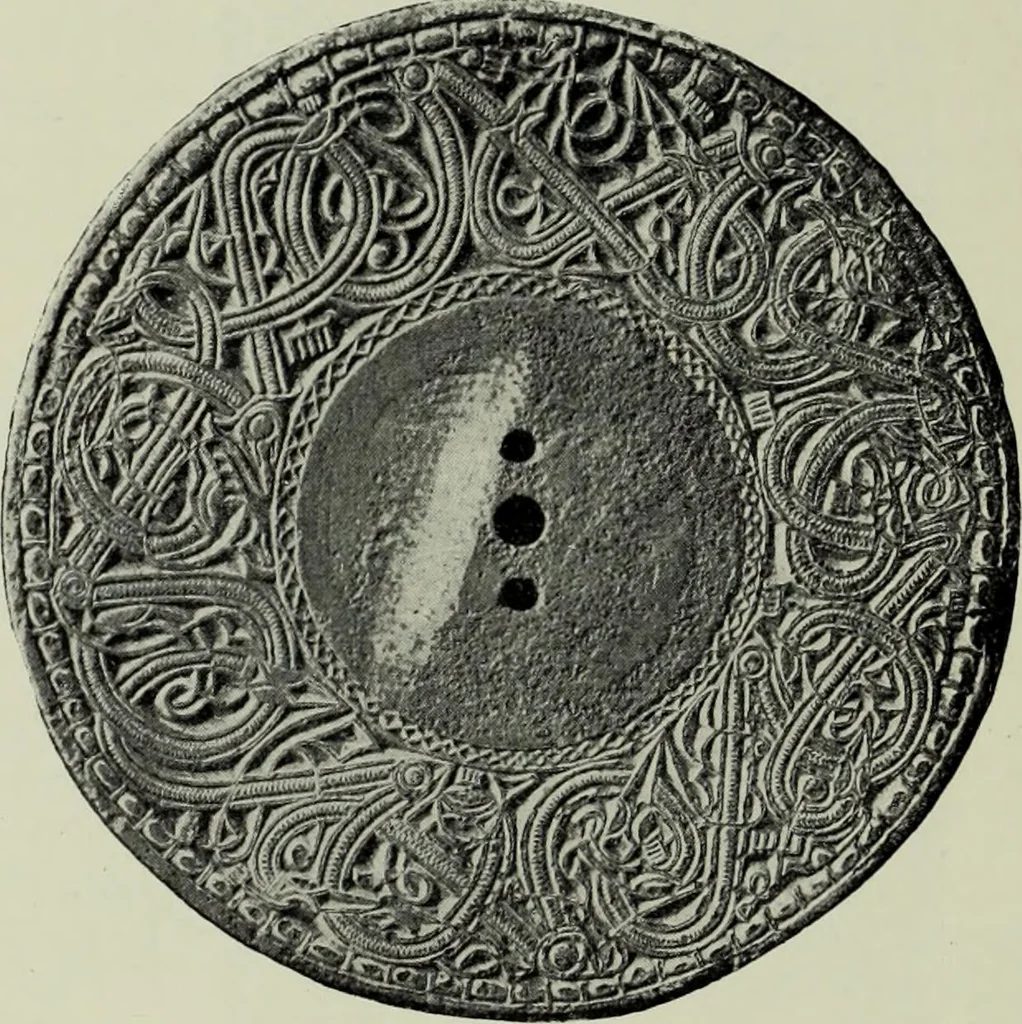 An illustration from Die altgermanische thierornamentik; typologische studie über germanische metallgegenstände aus dem IV. bis IX. jahrhundert, nebst einer studie über irische ornamentik, 1904, leaf 283