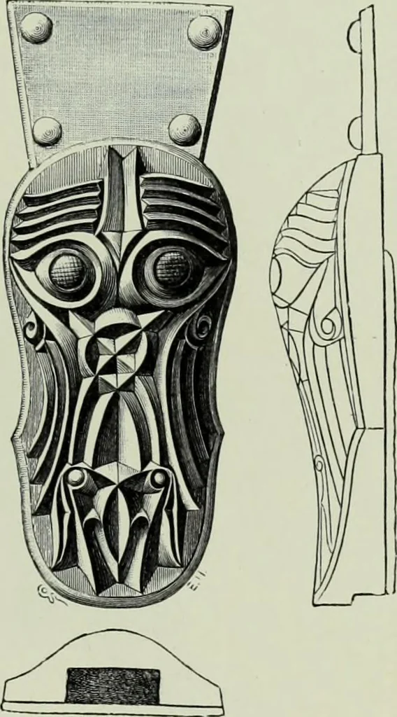An illustration from Die altgermanische thierornamentik; typologische studie über germanische metallgegenstände aus dem IV. bis IX. jahrhundert, nebst einer studie über irische ornamentik, 1904, leaf 286