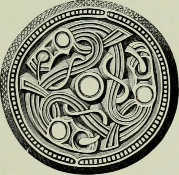 An illustration from Die altgermanische thierornamentik; typologische studie über germanische metallgegenstände aus dem IV. bis IX. jahrhundert, nebst einer studie über irische ornamentik, 1904, leaf 288