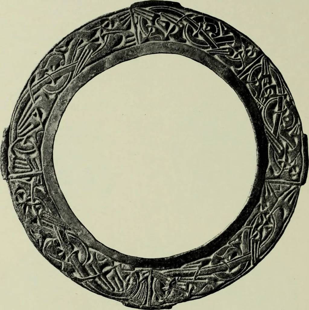 An illustration from Die altgermanische thierornamentik; typologische studie über germanische metallgegenstände aus dem IV. bis IX. jahrhundert, nebst einer studie über irische ornamentik, 1904, leaf 299