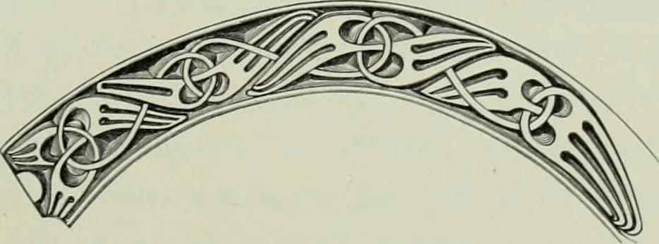 An illustration from Die altgermanische thierornamentik; typologische studie über germanische metallgegenstände aus dem IV. bis IX. jahrhundert, nebst einer studie über irische ornamentik, 1904, leaf 302