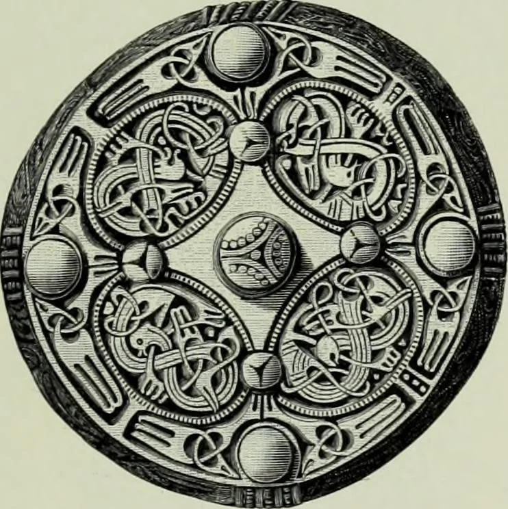 An illustration from Die altgermanische thierornamentik; typologische studie über germanische metallgegenstände aus dem IV. bis IX. jahrhundert, nebst einer studie über irische ornamentik, 1904, leaf 304