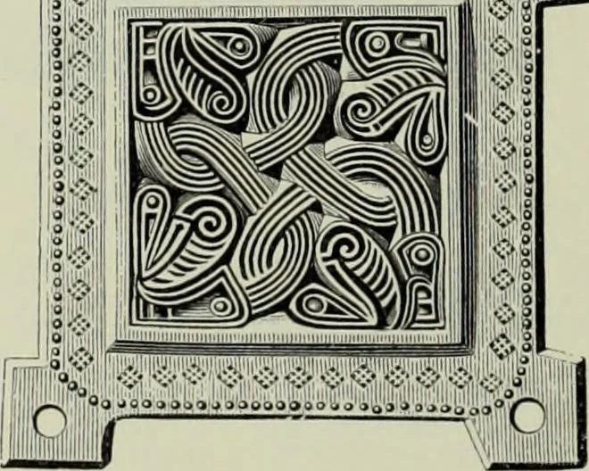 An illustration from Die altgermanische thierornamentik; typologische studie über germanische metallgegenstände aus dem IV. bis IX. jahrhundert, nebst einer studie über irische ornamentik, 1904, leaf 307