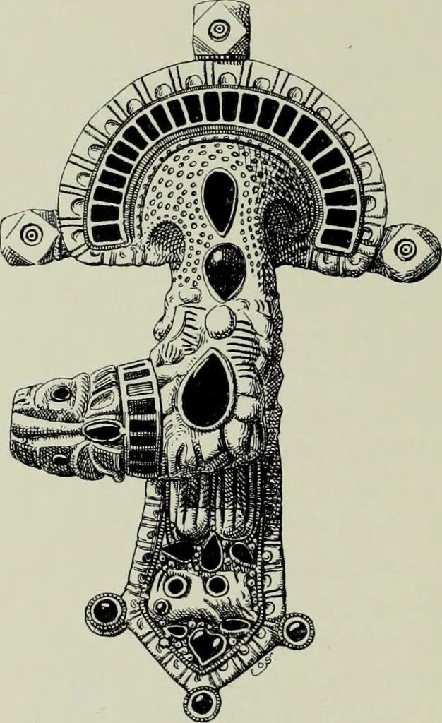 An illustration from Die altgermanische thierornamentik; typologische studie über germanische metallgegenstände aus dem IV. bis IX. jahrhundert, nebst einer studie über irische ornamentik, 1904, leaf 309
