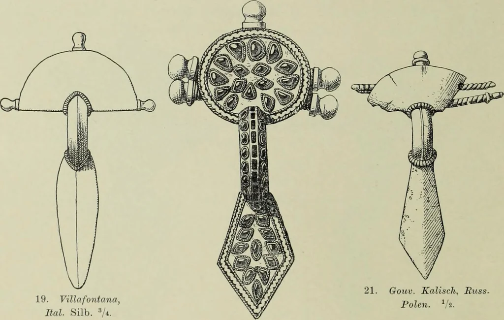 An illustration from Die altgermanische thierornamentik; typologische studie über germanische metallgegenstände aus dem IV. bis IX. jahrhundert, nebst einer studie über irische ornamentik, 1904, leaf 31