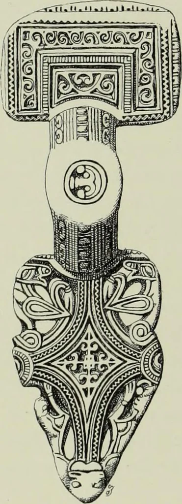 An illustration from Die altgermanische thierornamentik; typologische studie über germanische metallgegenstände aus dem IV. bis IX. jahrhundert, nebst einer studie über irische ornamentik, 1904, leaf 311