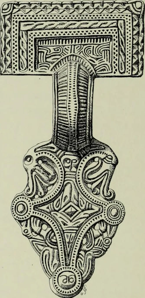 An illustration from Die altgermanische thierornamentik; typologische studie über germanische metallgegenstände aus dem IV. bis IX. jahrhundert, nebst einer studie über irische ornamentik, 1904, leaf 311