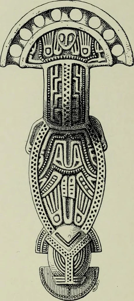 An illustration from Die altgermanische thierornamentik; typologische studie über germanische metallgegenstände aus dem IV. bis IX. jahrhundert, nebst einer studie über irische ornamentik, 1904, leaf 313