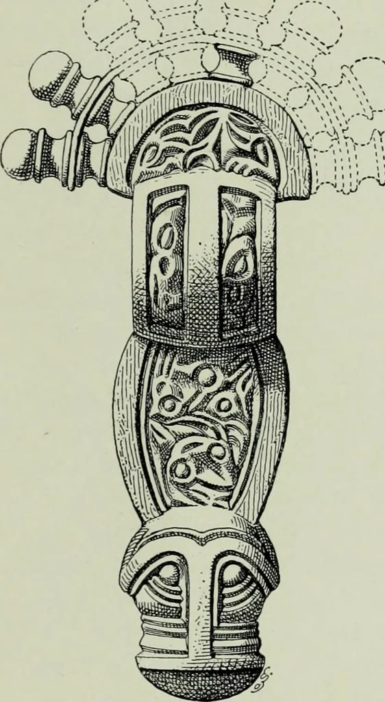 An illustration from Die altgermanische thierornamentik; typologische studie über germanische metallgegenstände aus dem IV. bis IX. jahrhundert, nebst einer studie über irische ornamentik, 1904, leaf 314