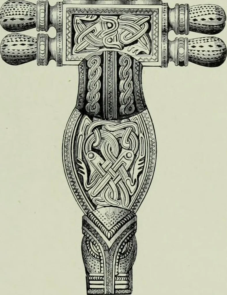 An illustration from Die altgermanische thierornamentik; typologische studie über germanische metallgegenstände aus dem IV. bis IX. jahrhundert, nebst einer studie über irische ornamentik, 1904, leaf 314