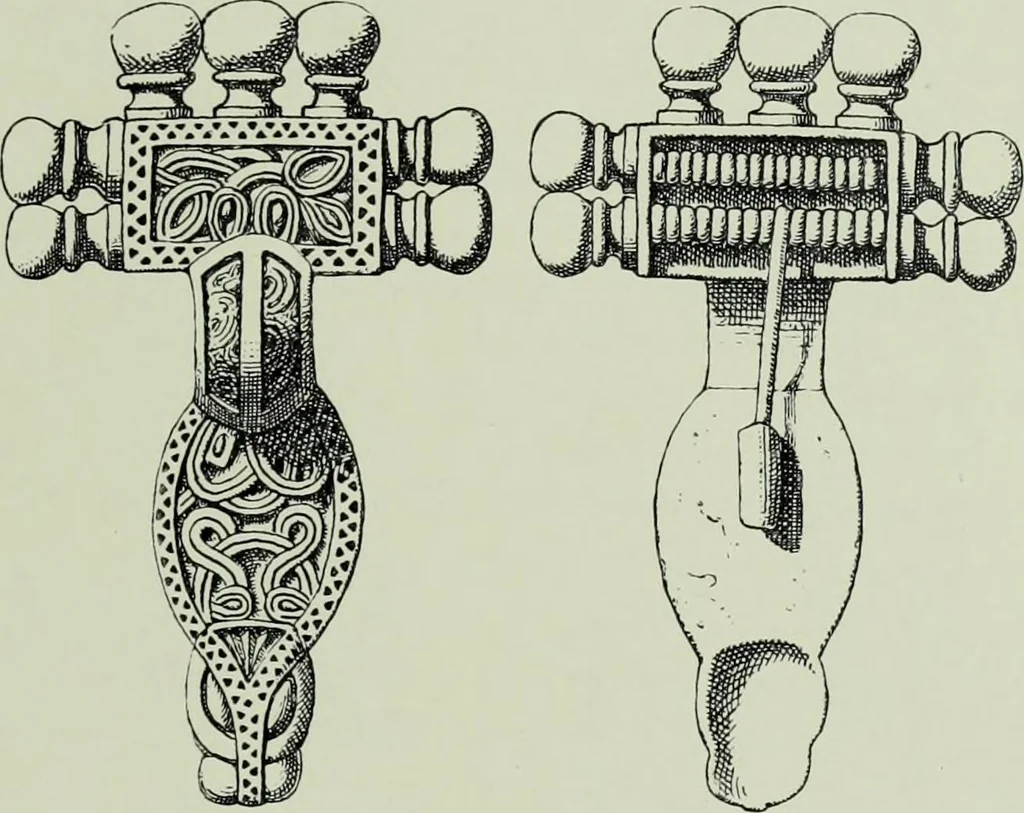 An illustration from Die altgermanische thierornamentik; typologische studie über germanische metallgegenstände aus dem IV. bis IX. jahrhundert, nebst einer studie über irische ornamentik, 1904, leaf 318