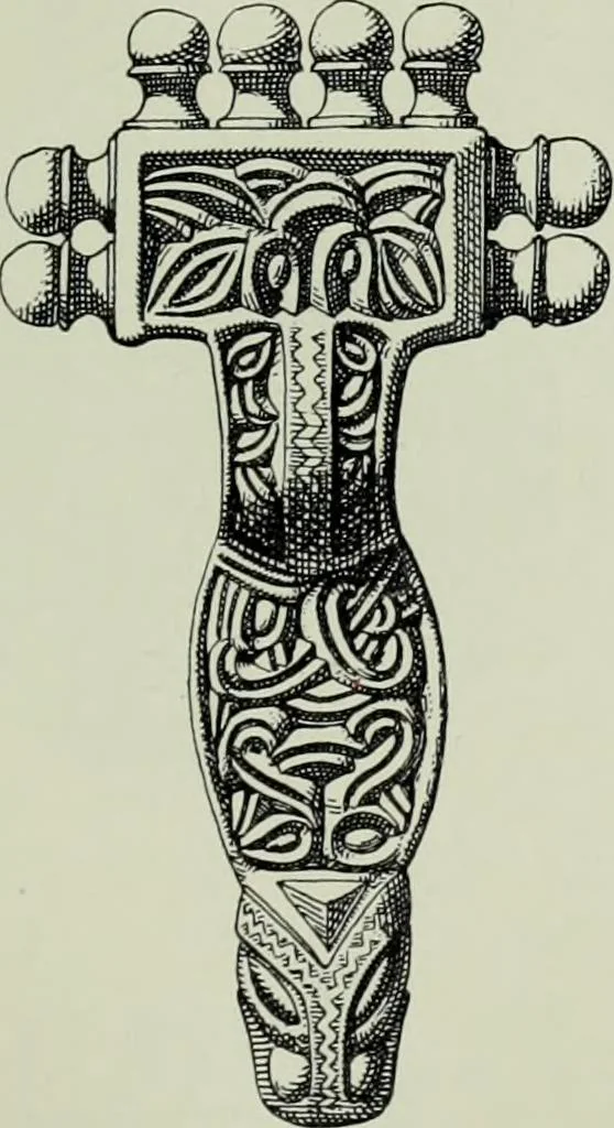 An illustration from Die altgermanische thierornamentik; typologische studie über germanische metallgegenstände aus dem IV. bis IX. jahrhundert, nebst einer studie über irische ornamentik, 1904, leaf 318