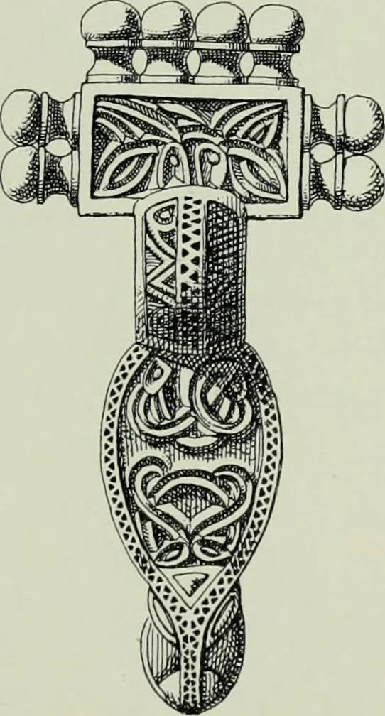 An illustration from Die altgermanische thierornamentik; typologische studie über germanische metallgegenstände aus dem IV. bis IX. jahrhundert, nebst einer studie über irische ornamentik, 1904, leaf 318