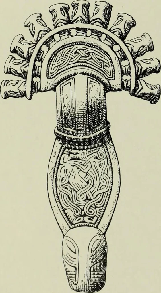 An illustration from Die altgermanische thierornamentik; typologische studie über germanische metallgegenstände aus dem IV. bis IX. jahrhundert, nebst einer studie über irische ornamentik, 1904, leaf 319