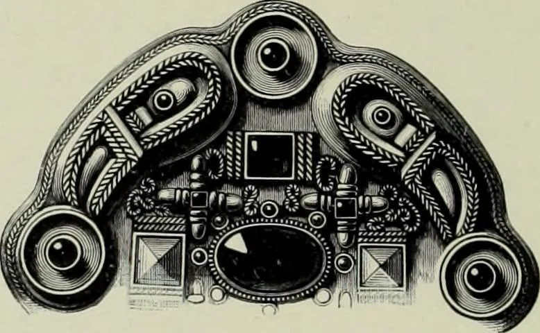 An illustration from Die altgermanische thierornamentik; typologische studie über germanische metallgegenstände aus dem IV. bis IX. jahrhundert, nebst einer studie über irische ornamentik, 1904, leaf 321
