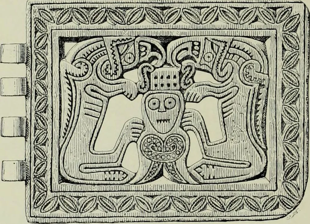 An illustration from Die altgermanische thierornamentik; typologische studie über germanische metallgegenstände aus dem IV. bis IX. jahrhundert, nebst einer studie über irische ornamentik, 1904, leaf 325