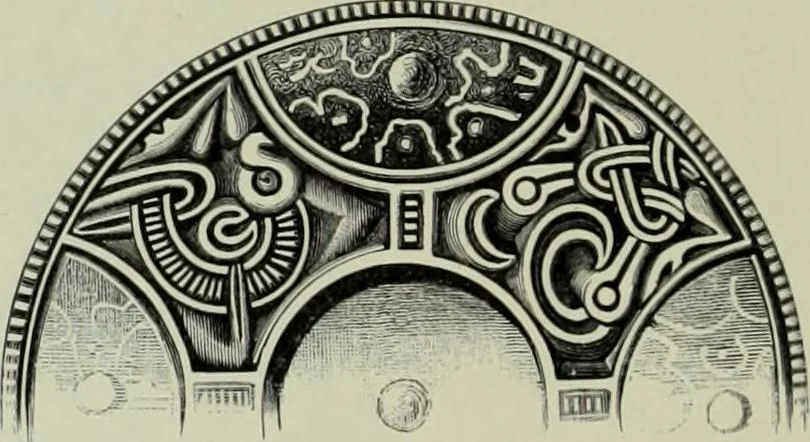 An illustration from Die altgermanische thierornamentik; typologische studie über germanische metallgegenstände aus dem IV. bis IX. jahrhundert, nebst einer studie über irische ornamentik, 1904, leaf 327