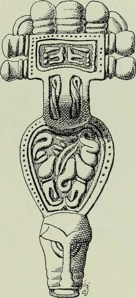 An illustration from Die altgermanische thierornamentik; typologische studie über germanische metallgegenstände aus dem IV. bis IX. jahrhundert, nebst einer studie über irische ornamentik, 1904, leaf 328