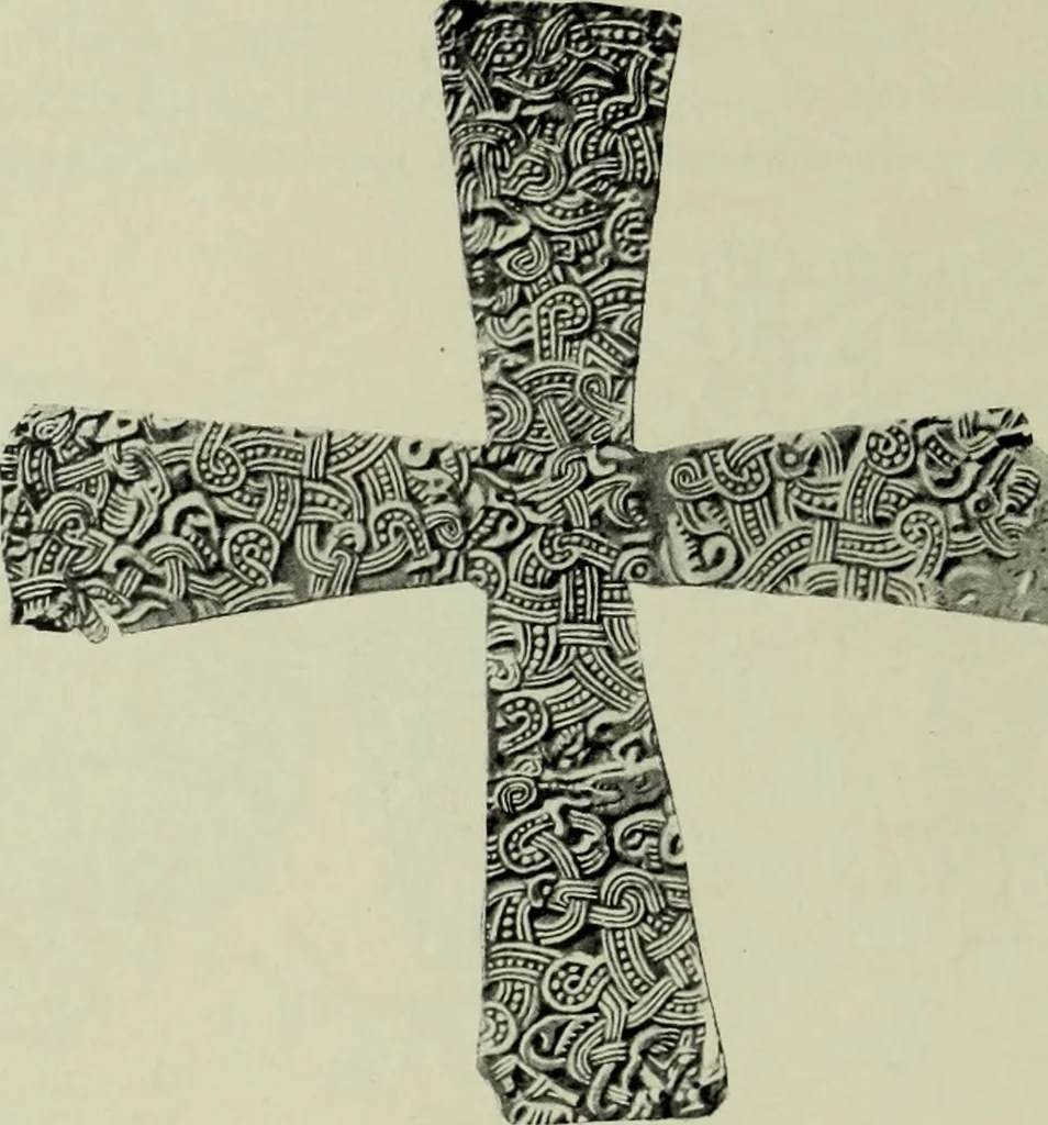 An illustration from Die altgermanische thierornamentik; typologische studie über germanische metallgegenstände aus dem IV. bis IX. jahrhundert, nebst einer studie über irische ornamentik, 1904, leaf 331