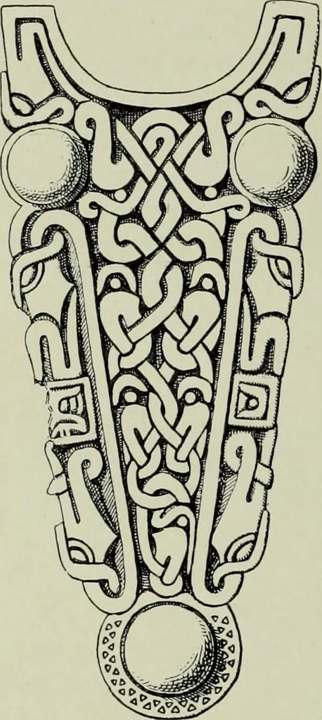 An illustration from Die altgermanische thierornamentik; typologische studie über germanische metallgegenstände aus dem IV. bis IX. jahrhundert, nebst einer studie über irische ornamentik, 1904, leaf 333