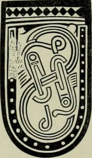 An illustration from Die altgermanische thierornamentik; typologische studie über germanische metallgegenstände aus dem IV. bis IX. jahrhundert, nebst einer studie über irische ornamentik, 1904, leaf 335