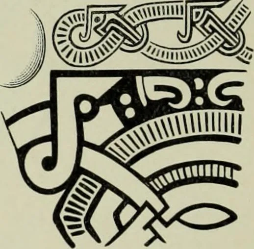 An illustration from Die altgermanische thierornamentik; typologische studie über germanische metallgegenstände aus dem IV. bis IX. jahrhundert, nebst einer studie über irische ornamentik, 1904, leaf 335