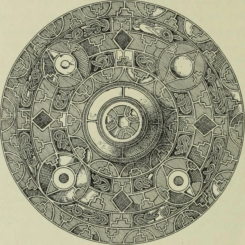 An illustration from Die altgermanische thierornamentik; typologische studie über germanische metallgegenstände aus dem IV. bis IX. jahrhundert, nebst einer studie über irische ornamentik, 1904, leaf 345