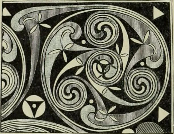 An illustration from Die altgermanische thierornamentik; typologische studie über germanische metallgegenstände aus dem IV. bis IX. jahrhundert, nebst einer studie über irische ornamentik, 1904, leaf 353