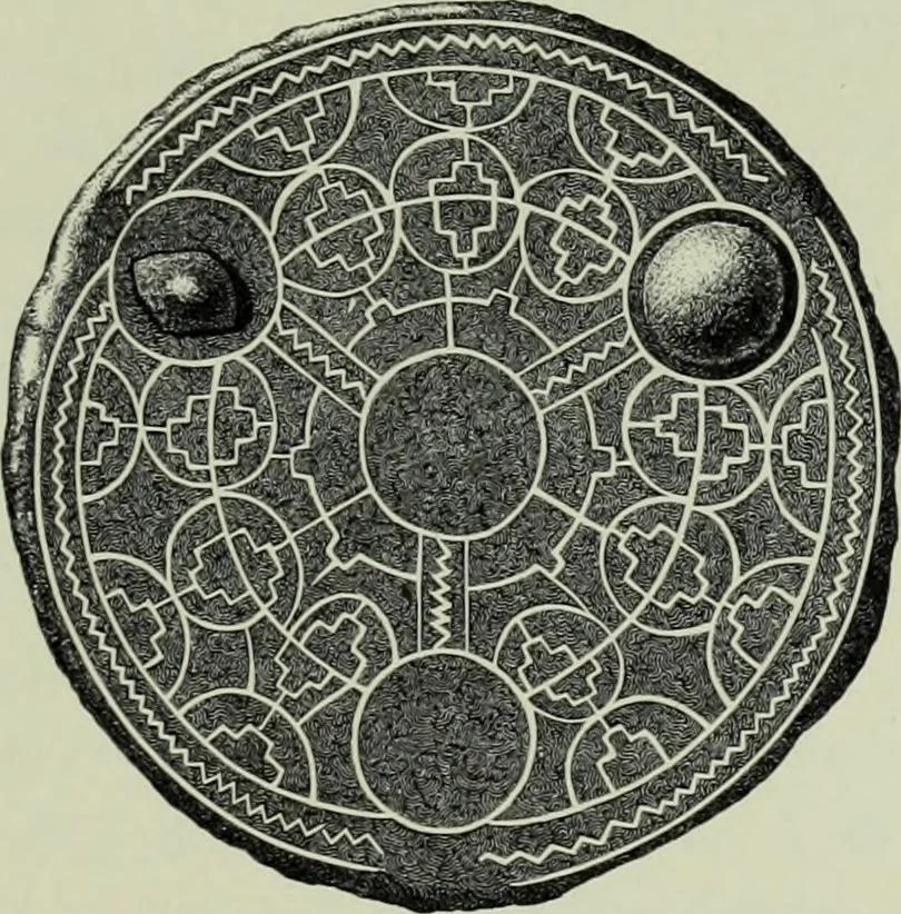 An illustration from Die altgermanische thierornamentik; typologische studie über germanische metallgegenstände aus dem IV. bis IX. jahrhundert, nebst einer studie über irische ornamentik, 1904, leaf 354
