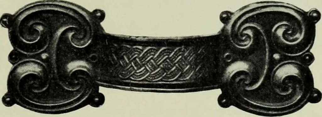 An illustration from Die altgermanische thierornamentik; typologische studie über germanische metallgegenstände aus dem IV. bis IX. jahrhundert, nebst einer studie über irische ornamentik, 1904, leaf 356