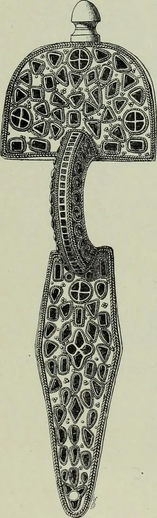 An illustration from Die altgermanische thierornamentik; typologische studie über germanische metallgegenstände aus dem IV. bis IX. jahrhundert, nebst einer studie über irische ornamentik, 1904, leaf 36