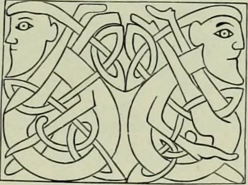 An illustration from Die altgermanische thierornamentik; typologische studie über germanische metallgegenstände aus dem IV. bis IX. jahrhundert, nebst einer studie über irische ornamentik, 1904, leaf 364