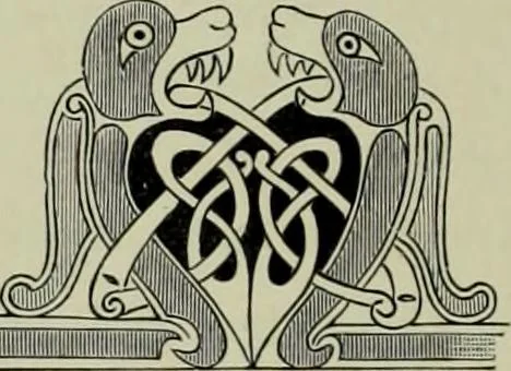 An illustration from Die altgermanische thierornamentik; typologische studie über germanische metallgegenstände aus dem IV. bis IX. jahrhundert, nebst einer studie über irische ornamentik, 1904, leaf 367
