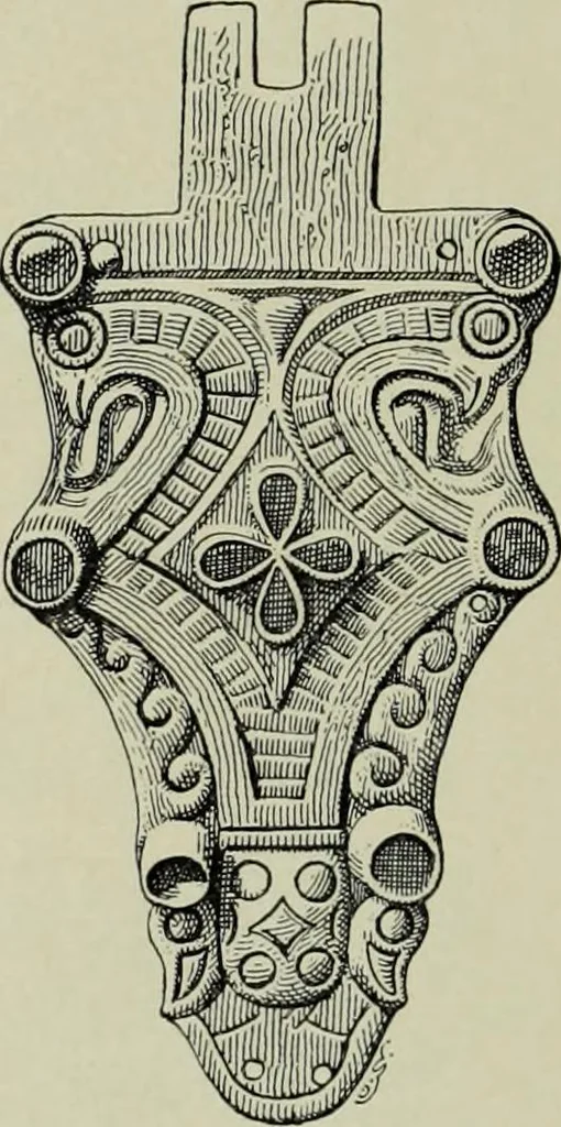 An illustration from Die altgermanische thierornamentik; typologische studie über germanische metallgegenstände aus dem IV. bis IX. jahrhundert, nebst einer studie über irische ornamentik, 1904, leaf 379
