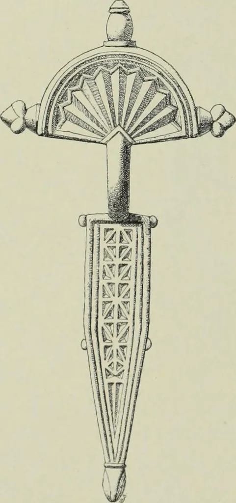 An illustration from Die altgermanische thierornamentik; typologische studie über germanische metallgegenstände aus dem IV. bis IX. jahrhundert, nebst einer studie über irische ornamentik, 1904, leaf 39