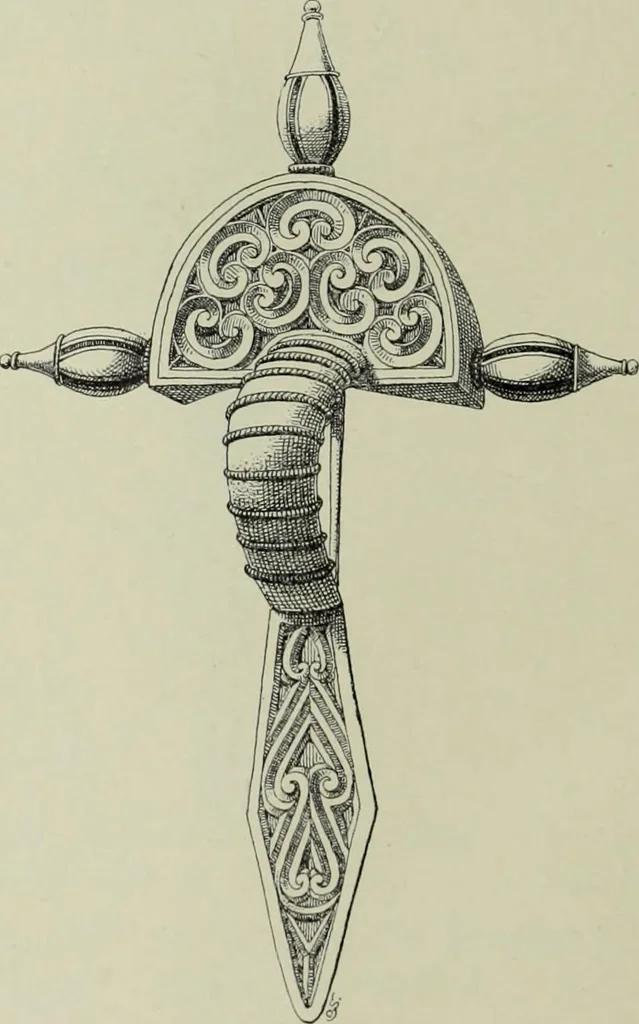 An illustration from Die altgermanische thierornamentik; typologische studie über germanische metallgegenstände aus dem IV. bis IX. jahrhundert, nebst einer studie über irische ornamentik, 1904, leaf 39