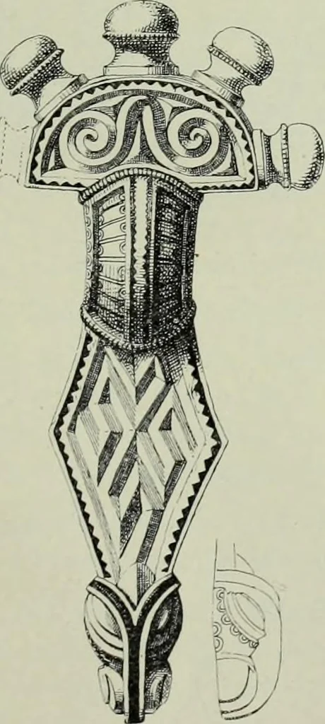 An illustration from Die altgermanische thierornamentik; typologische studie über germanische metallgegenstände aus dem IV. bis IX. jahrhundert, nebst einer studie über irische ornamentik, 1904, leaf 40