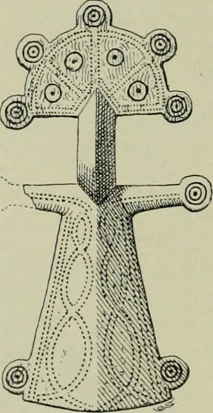 An illustration from Die altgermanische thierornamentik; typologische studie über germanische metallgegenstände aus dem IV. bis IX. jahrhundert, nebst einer studie über irische ornamentik, 1904, leaf 41