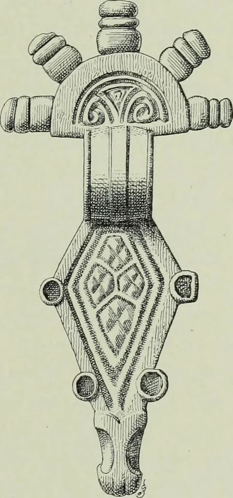 An illustration from Die altgermanische thierornamentik; typologische studie über germanische metallgegenstände aus dem IV. bis IX. jahrhundert, nebst einer studie über irische ornamentik, 1904, leaf 44