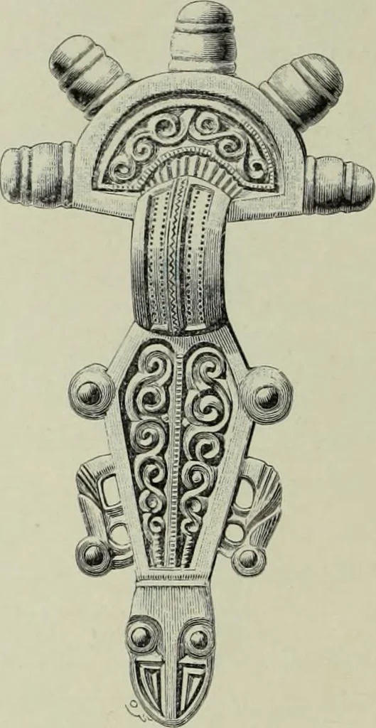 An illustration from Die altgermanische thierornamentik; typologische studie über germanische metallgegenstände aus dem IV. bis IX. jahrhundert, nebst einer studie über irische ornamentik, 1904, leaf 47