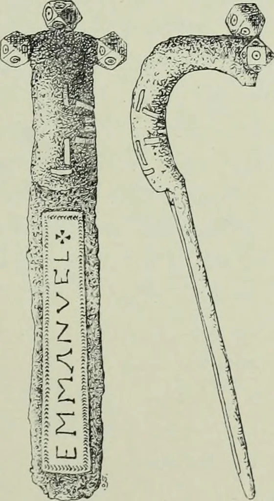 An illustration from Die altgermanische thierornamentik; typologische studie über germanische metallgegenstände aus dem IV. bis IX. jahrhundert, nebst einer studie über irische ornamentik, 1904, leaf 48