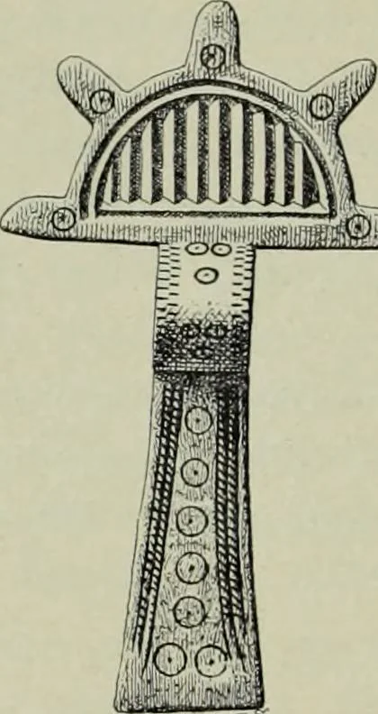 An illustration from Die altgermanische thierornamentik; typologische studie über germanische metallgegenstände aus dem IV. bis IX. jahrhundert, nebst einer studie über irische ornamentik, 1904, leaf 51