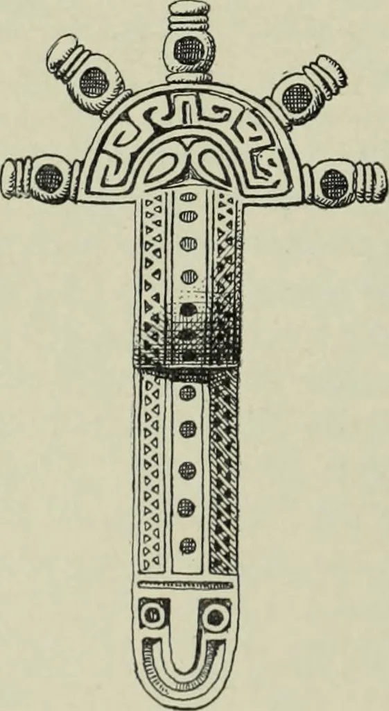 An illustration from Die altgermanische thierornamentik; typologische studie über germanische metallgegenstände aus dem IV. bis IX. jahrhundert, nebst einer studie über irische ornamentik, 1904, leaf 51